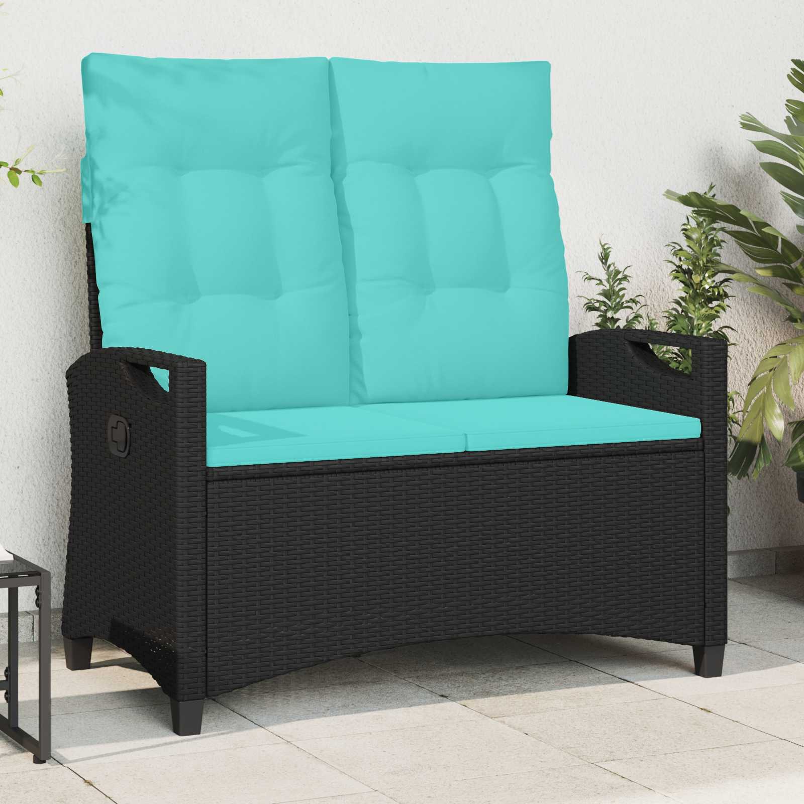 Gartenbank Schwarz 105 x 60 x 112 cm Stahl und Polyester