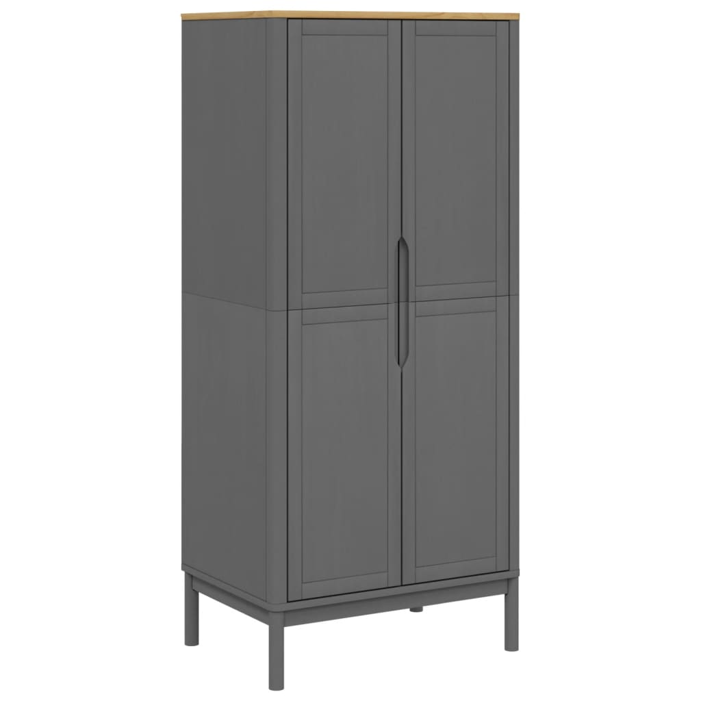 Kleiderschrank FLORO Weiß 77x53x171 cm Massivholz Kiefer