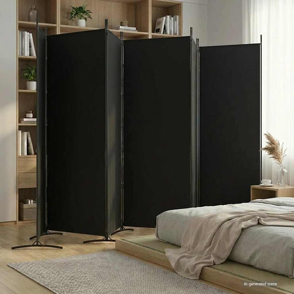 3-tlg. Raumteiler Weiß 260x180 cm Stoff