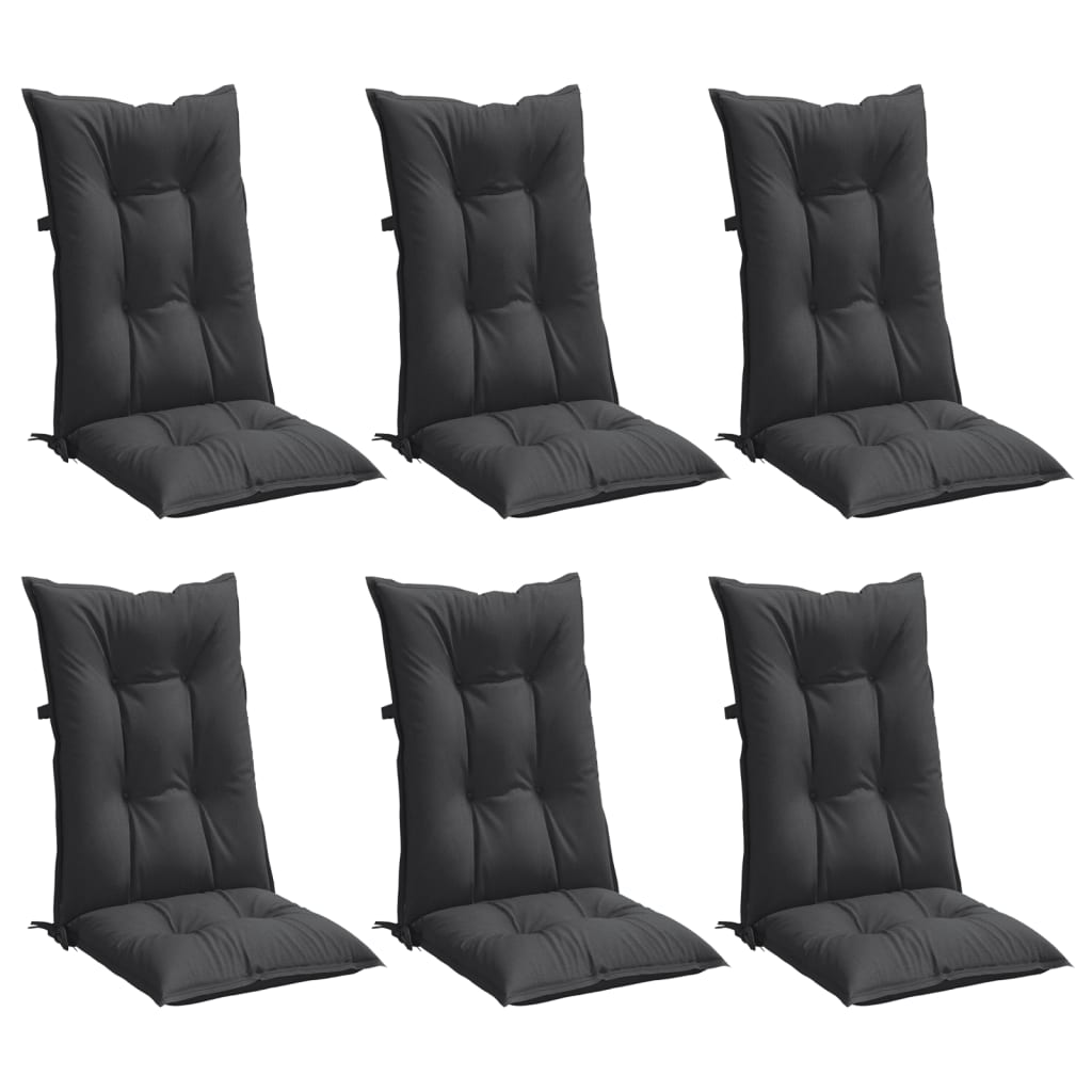 Hochlehner-Auflagen 2 Stk. Melange Anthrazit 120x50x7cm Stoff