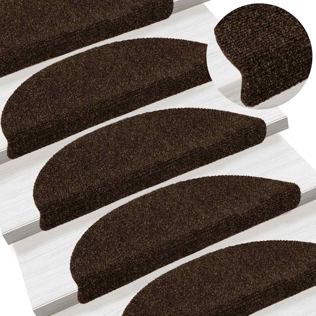 Stufenmatten Selbstklebend 15 Stk. 56x17x3 cm Hellbraun Halbrund