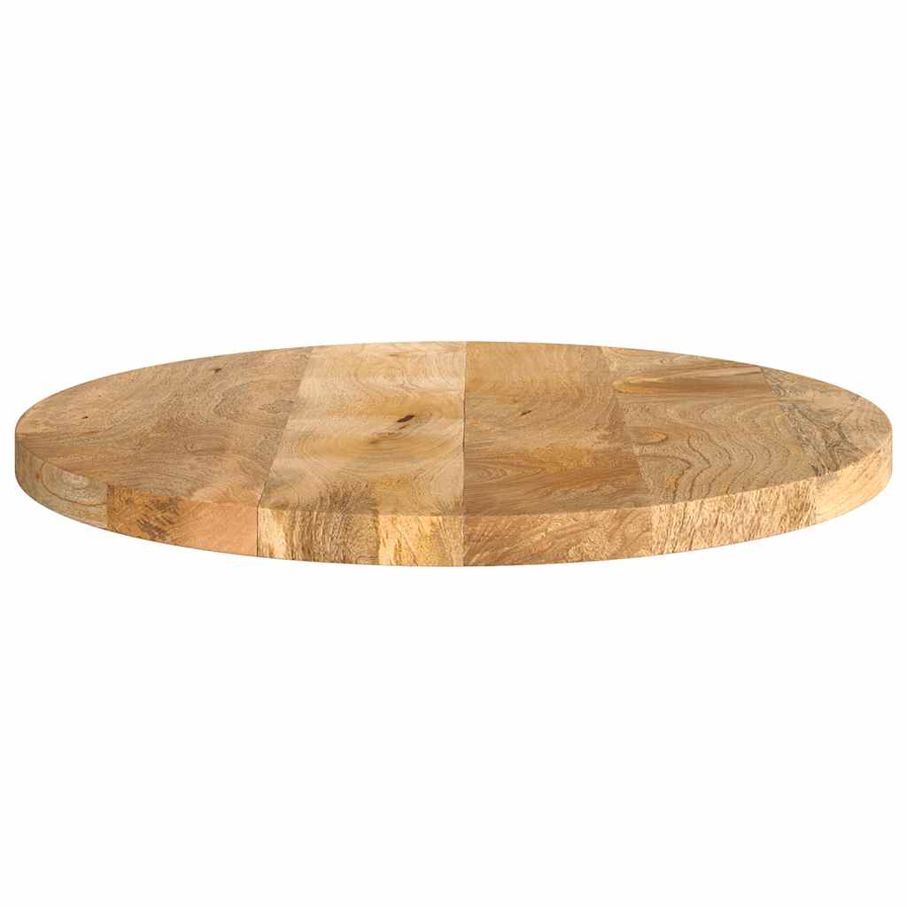 Tischplatte Ø 40x2,5 cm Rund Raues Massives Mangoholz