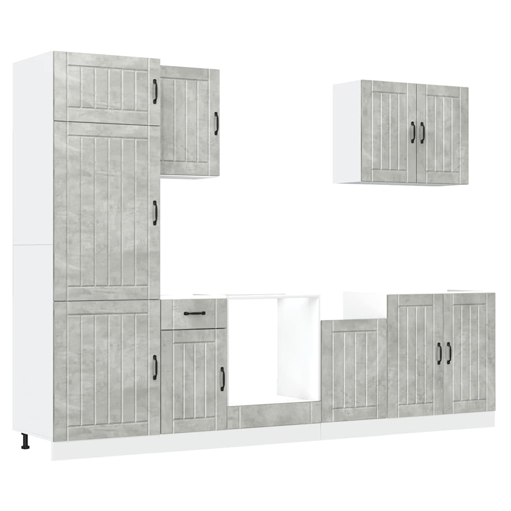 7-tlg. Küchenschrank-Set Lucca Weiß Holzwerkstoff
