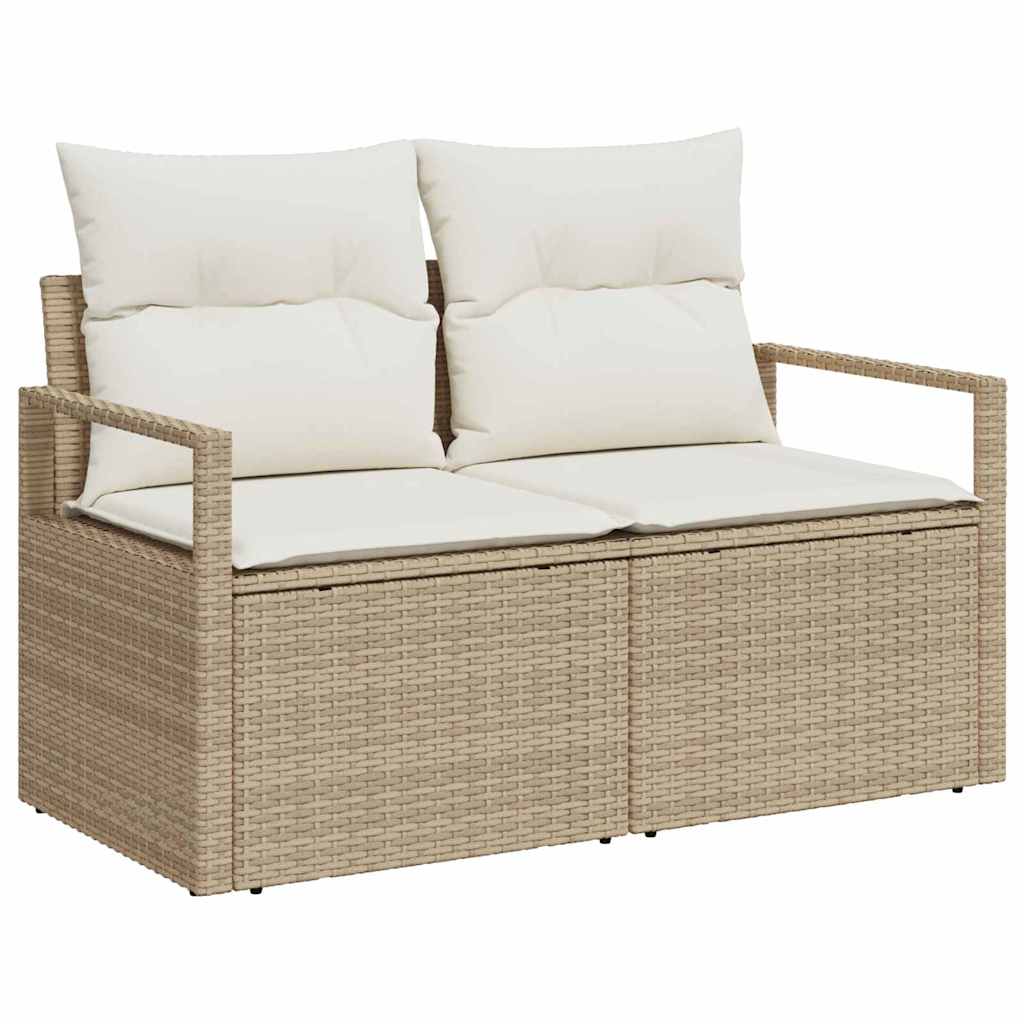 Garten Essgruppe mit Kissen 6 pcs Schwarz und Creme