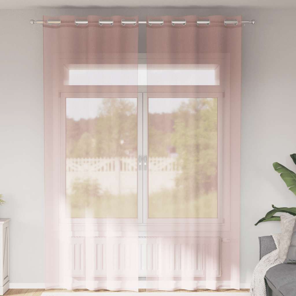 Voile Vorhänge mit Ösen 2 Stk. Apfelgrün 140x140 cm