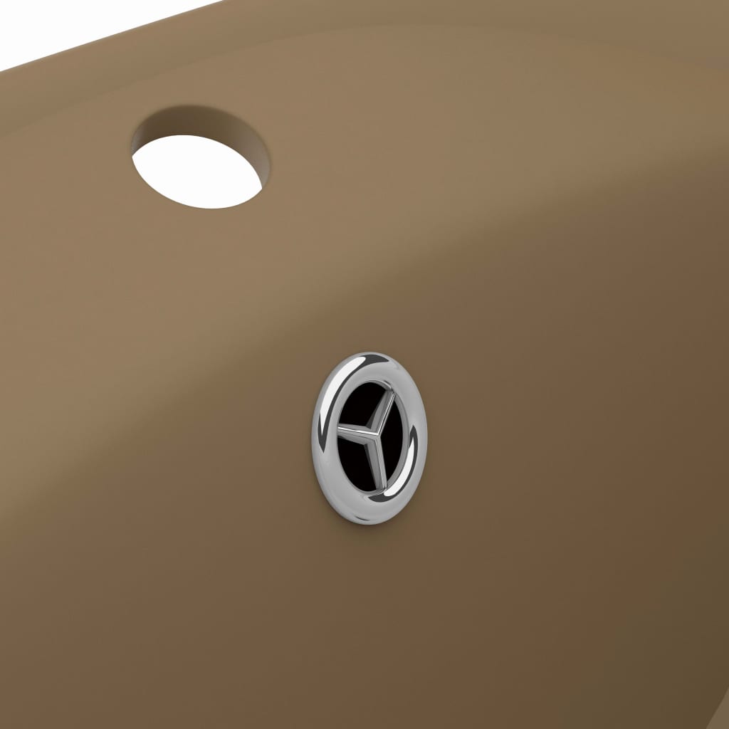 Luxus-Waschbecken Überlauf Oval Matt-Weiß 58,5x39 cm Keramik