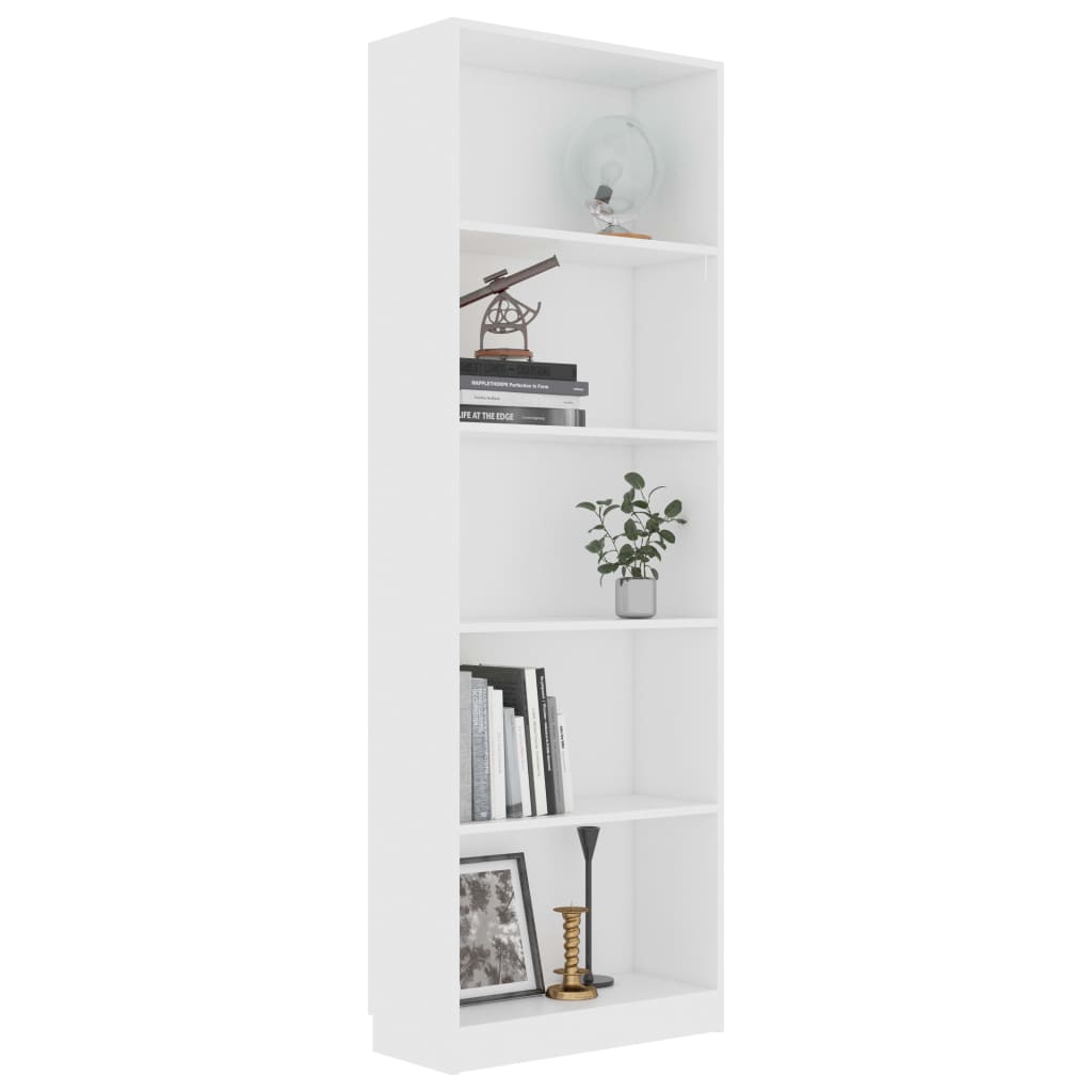 Bücherregal 3 Fächer Weiß 40x24x109 cm Holzwerkstoff