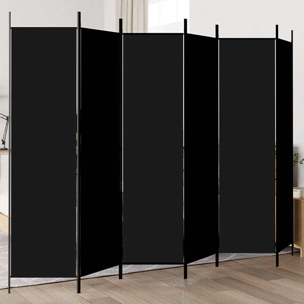 3-tlg. Paravent Schwarz 150x200 cm Stoff