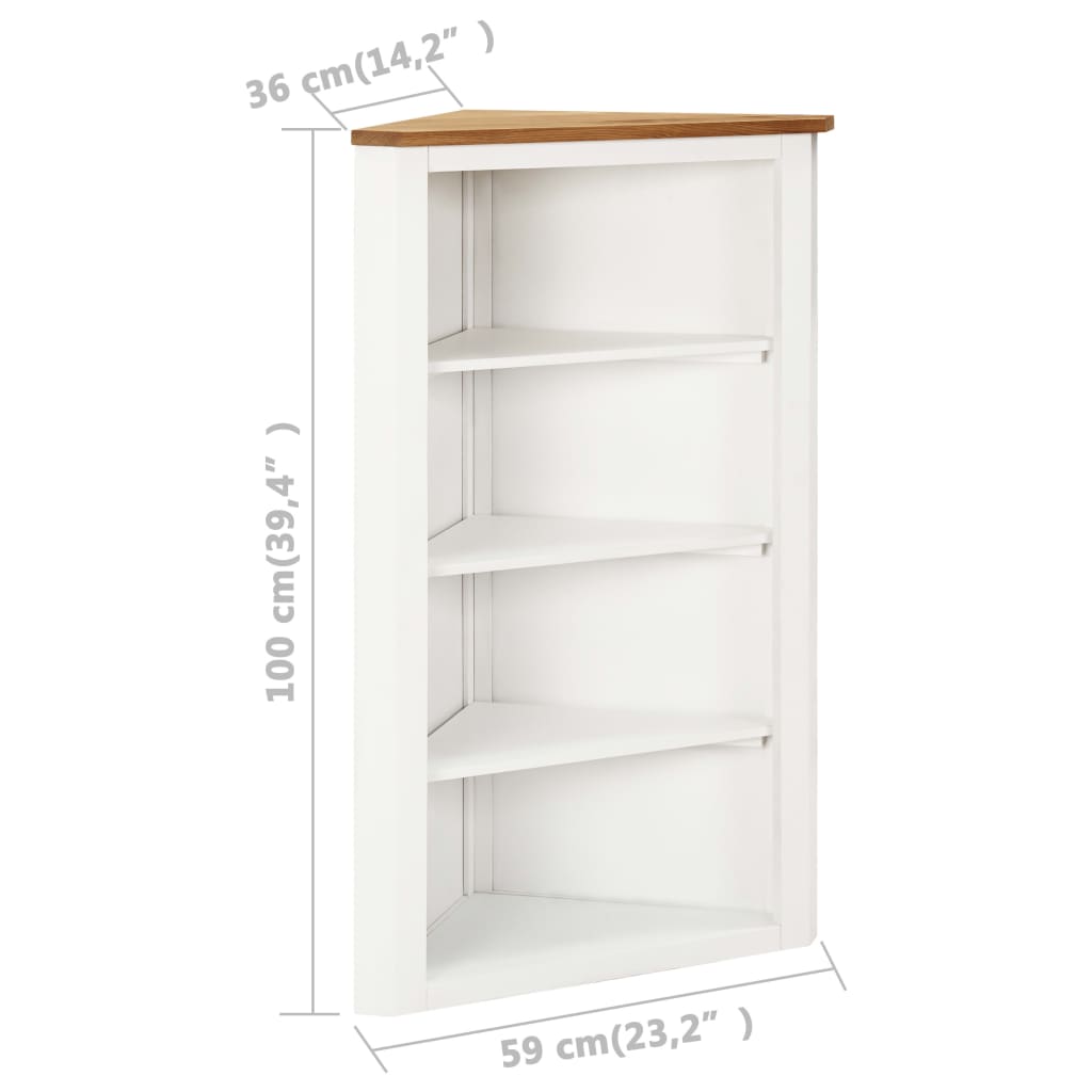 Eckregal 59x36x100 cm Massivholz Eiche