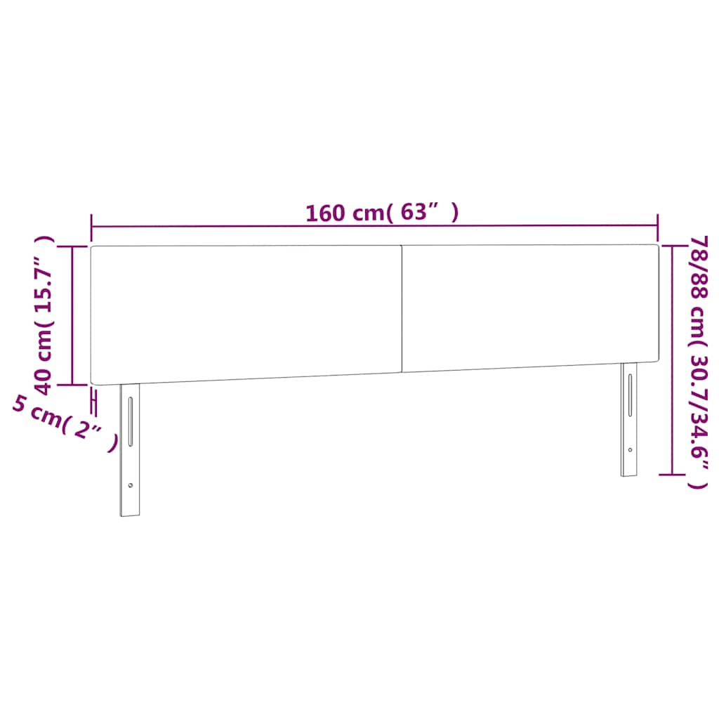 Kopfteil Hellgrau 80x5x118/128 cm Samt