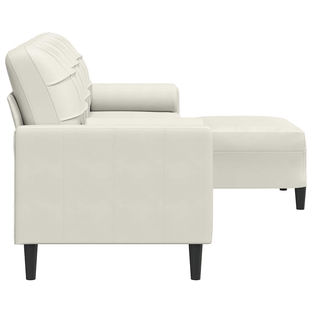 3-Sitzer-Sofa mit Hocker Hellgrau 180 cm Samt