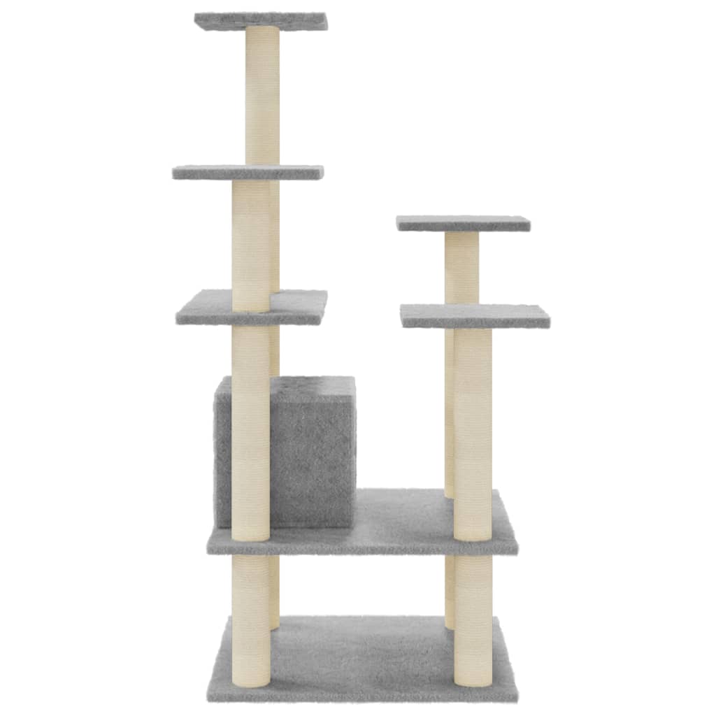 Kratzbaum mit Sisal-Kratzsäulen Creme 110 cm