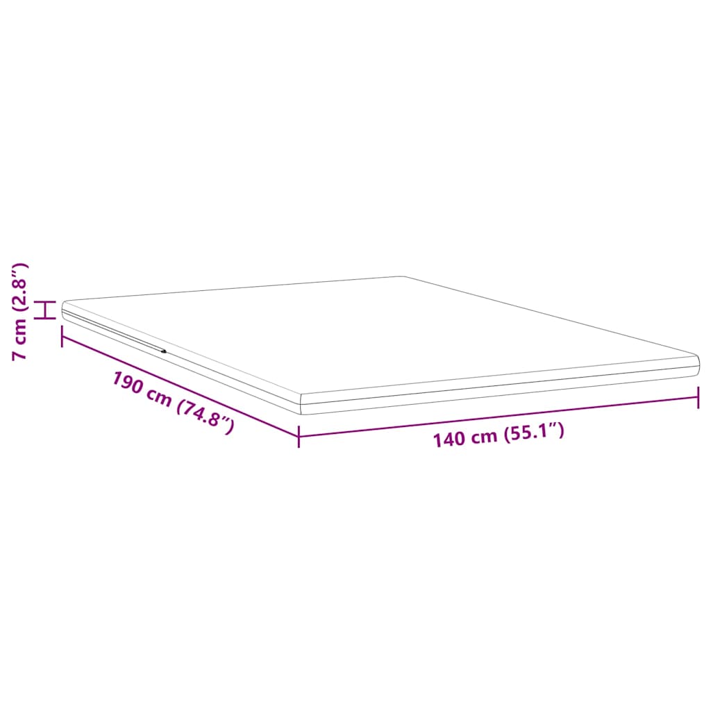 Matratzenauflage Weiß 80 x 200 cm Jacquard-Stoff