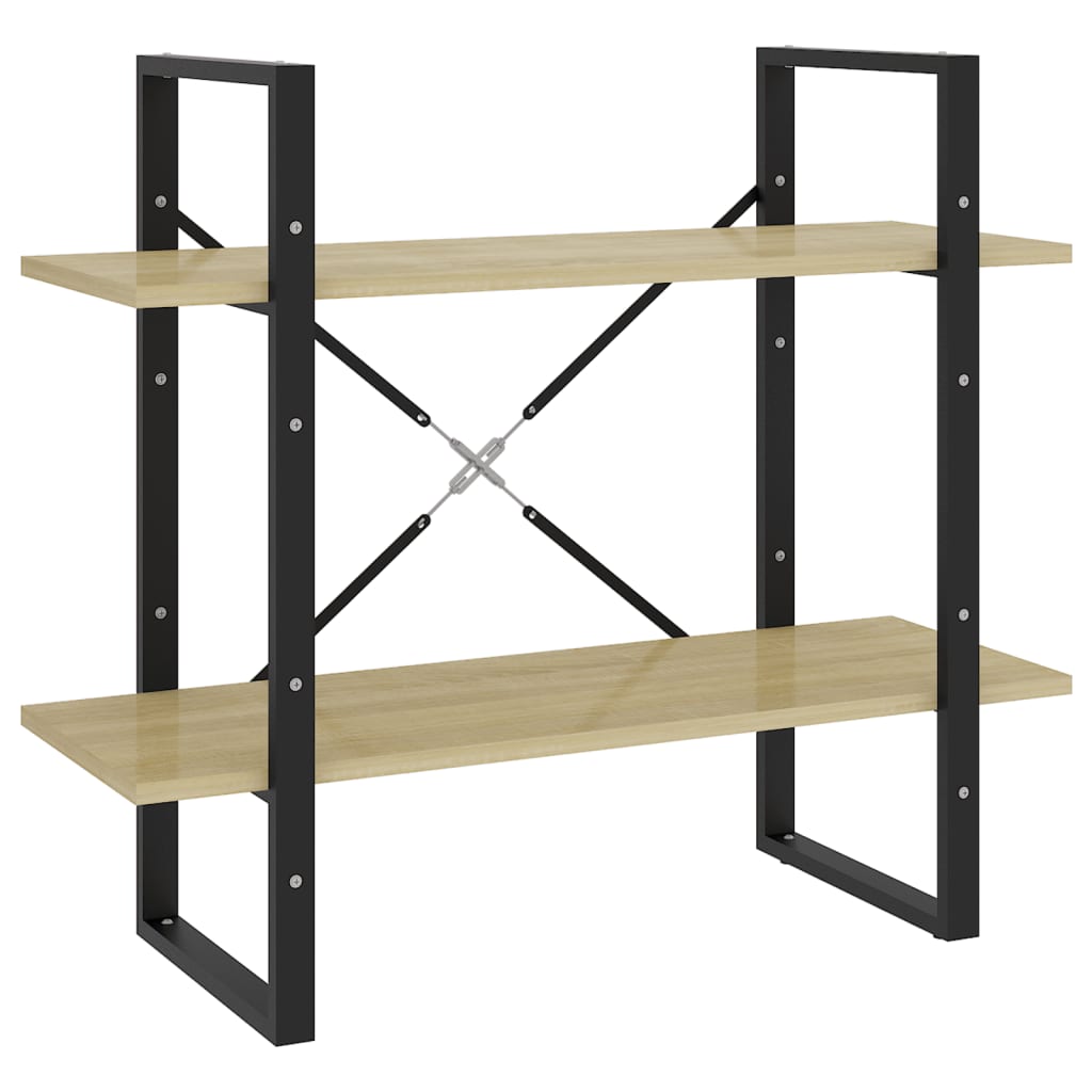 Bücherregal 2 Fächer Weiß 80x30x70 cm Holzwerkstoff