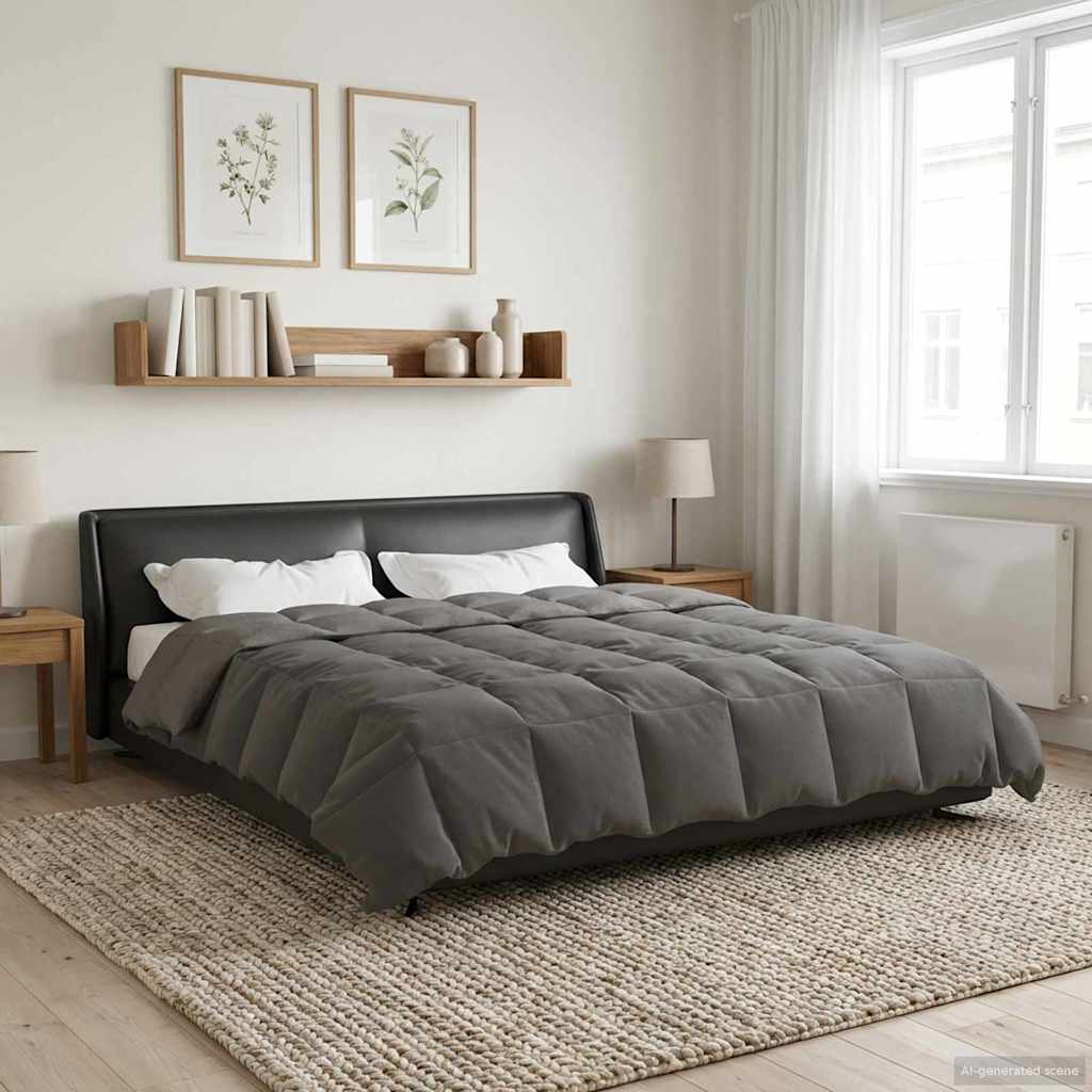 Sommerdecke Gesteppt Anthrazit 135 x 200 cm Mikrofaser