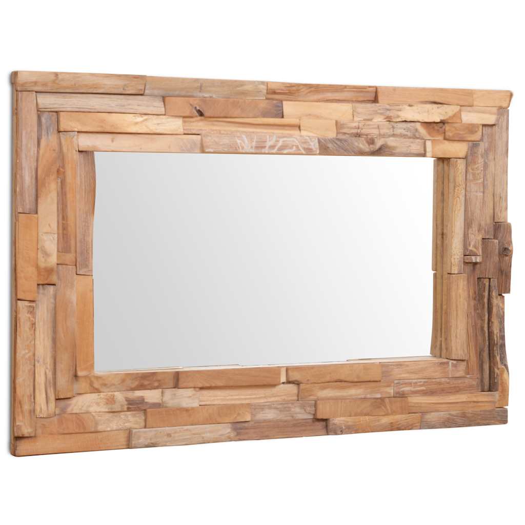 Dekorativer Spiegel Teak 120 x 60 cm Rechteckig