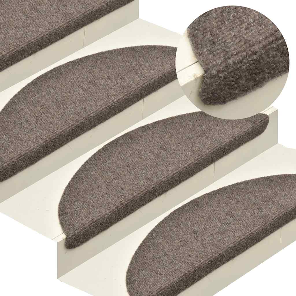 Stufenmatten Selbstklebend 15 Stk. 56x17x3 cm Hellbraun Halbrund