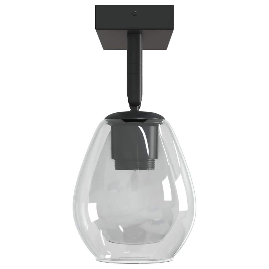 Deckenstrahler Schwarz 13 x 13 x 26 cm Glas und Metall