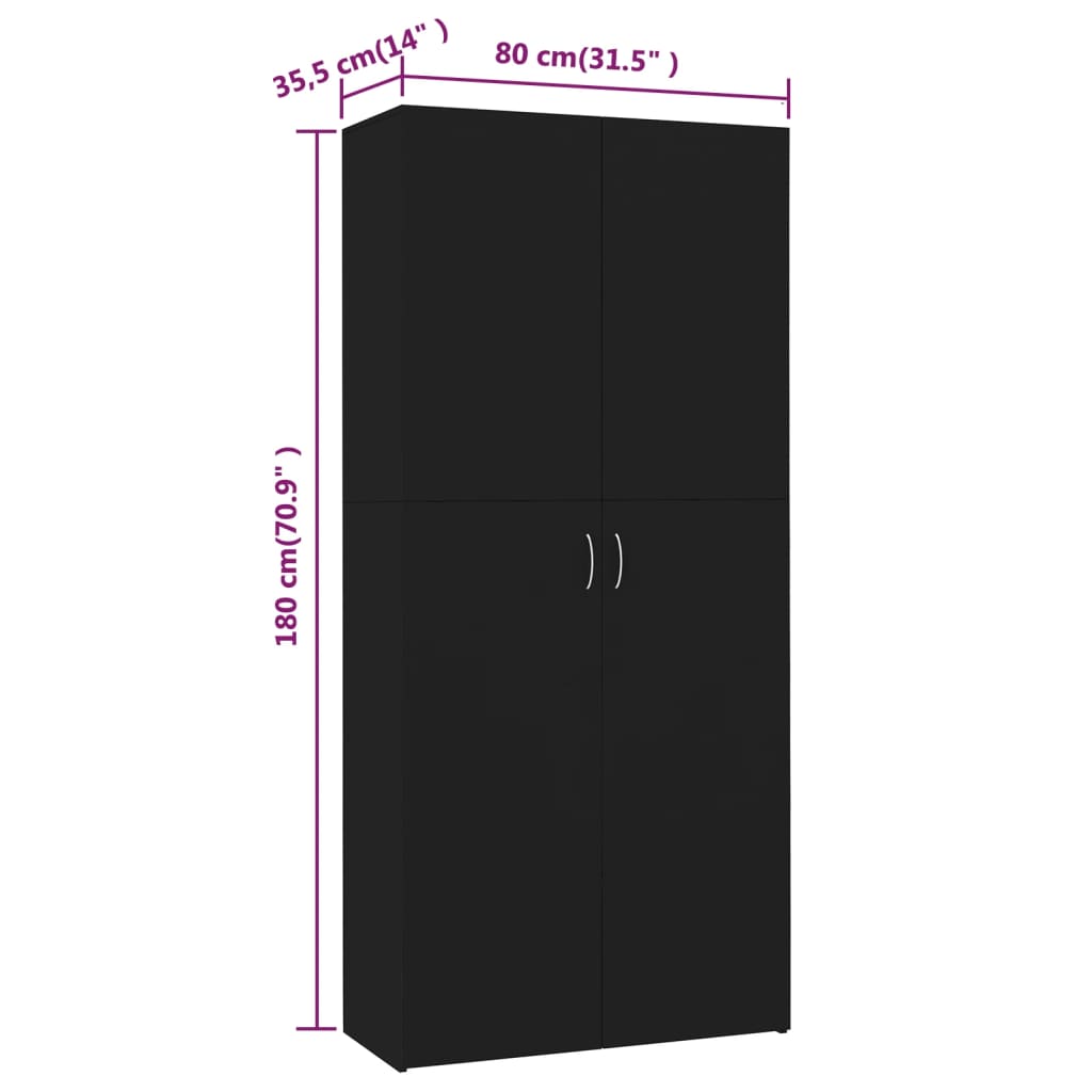 Schuhschrank Weiß 80x35,5x180 cm Holzwerkstoff