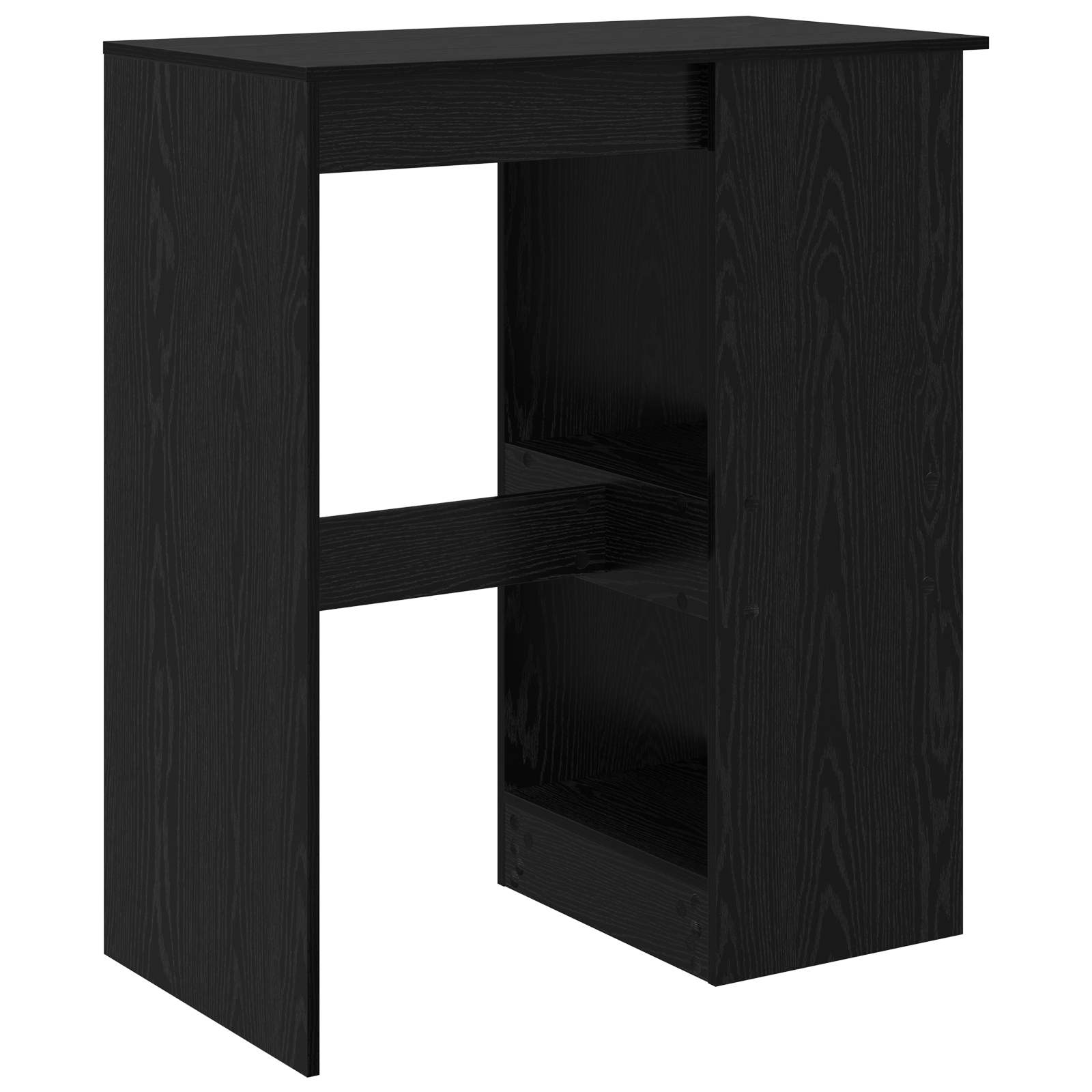 Bartisch mit Regal Schwarz Eichen-Optik 90 x 47,5 x 103,5 cm