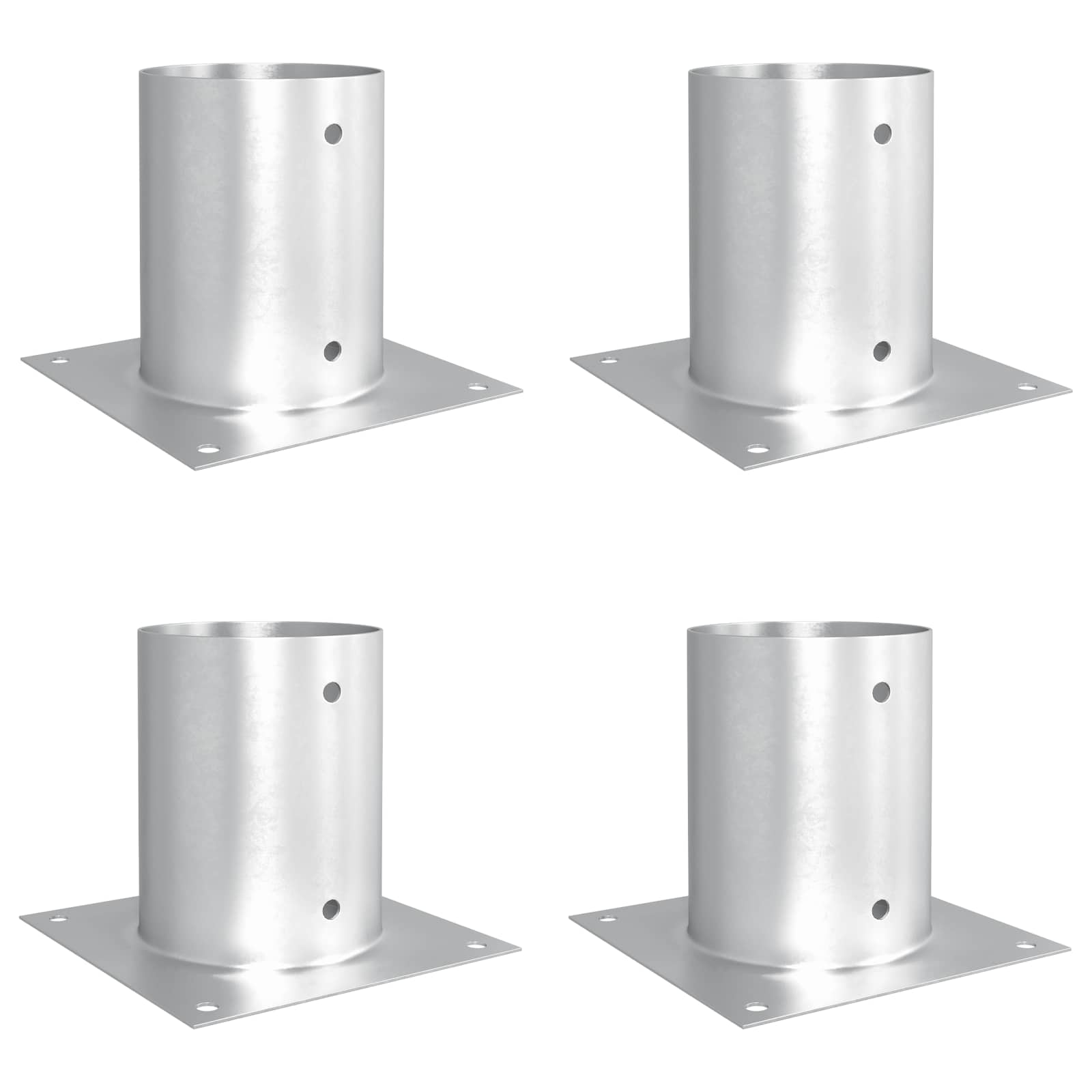runder Bodenanker 4 pcs Silber 15 x 15 x 15 cm Metall