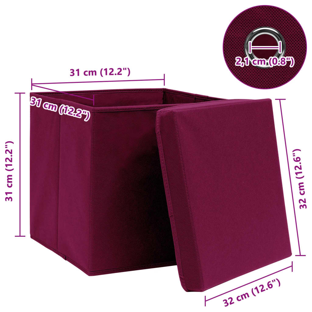 Aufbewahrungsboxen 4 Stk. Blau 32x32x32 cm Stoff
