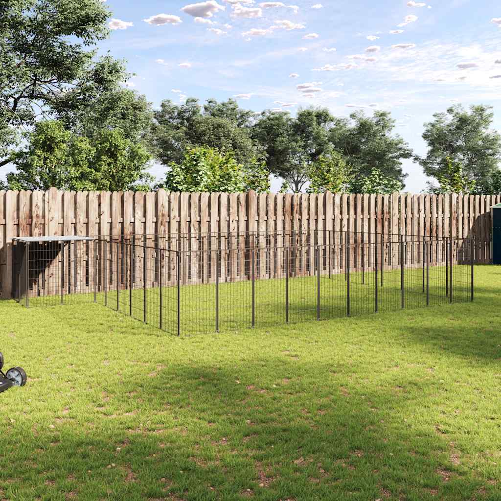 Hundezwinger Schwarz 6,05 m² Stahl