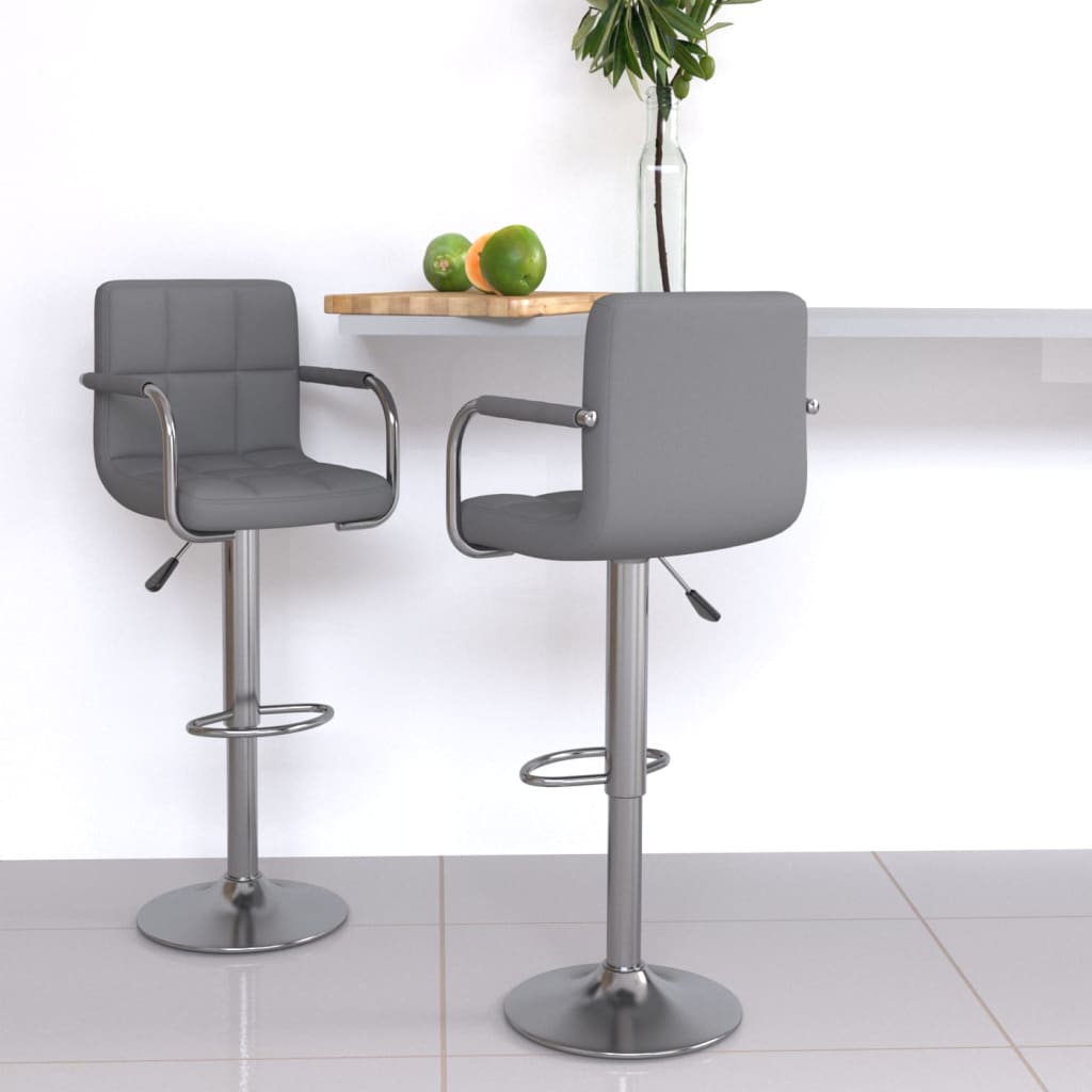 Barhocker 2 Stk. Rot Kunstleder