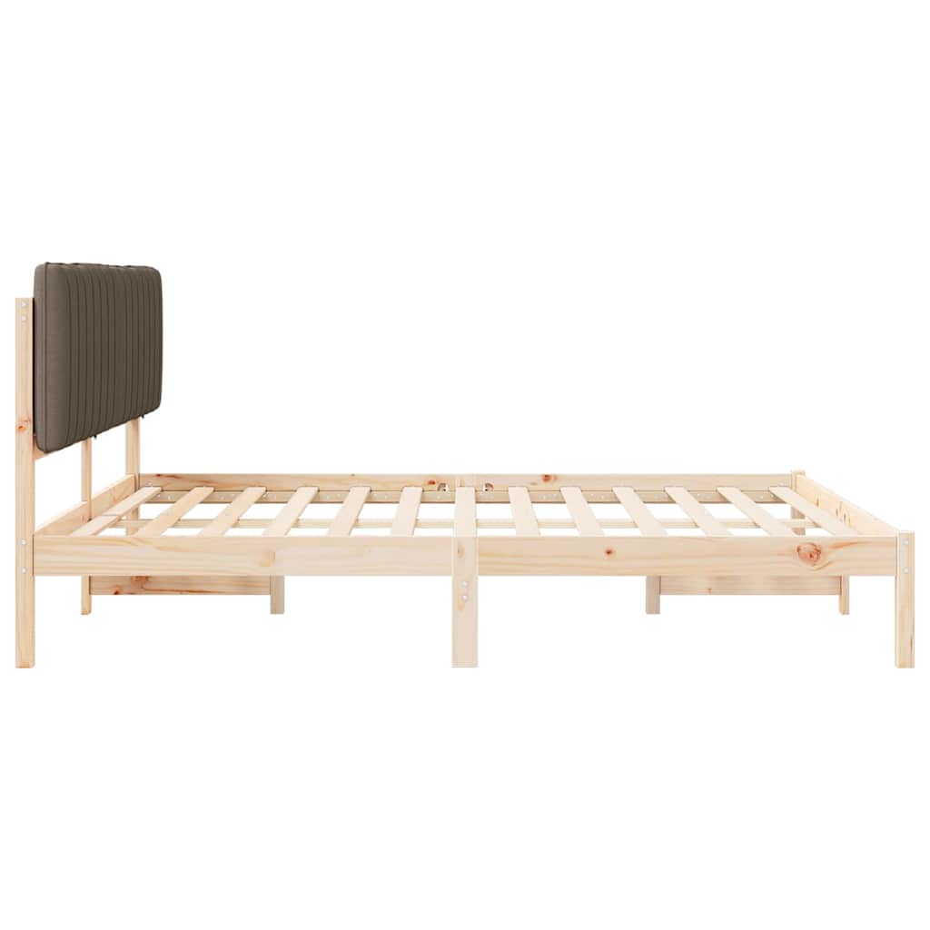 Bettgestell mit gepolstertem Kopfteil Hellgrau 200 x 200 cm