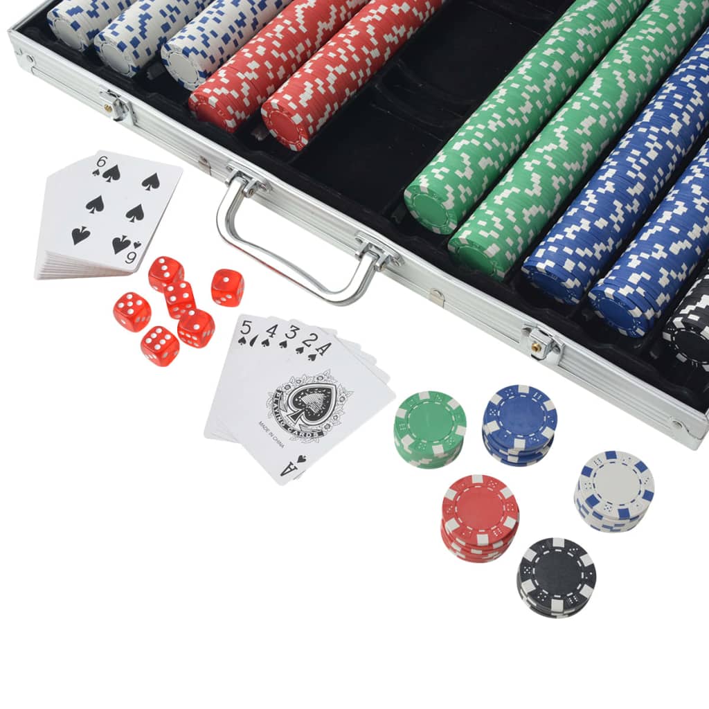 Poker Set mit 500 Chips Aluminium