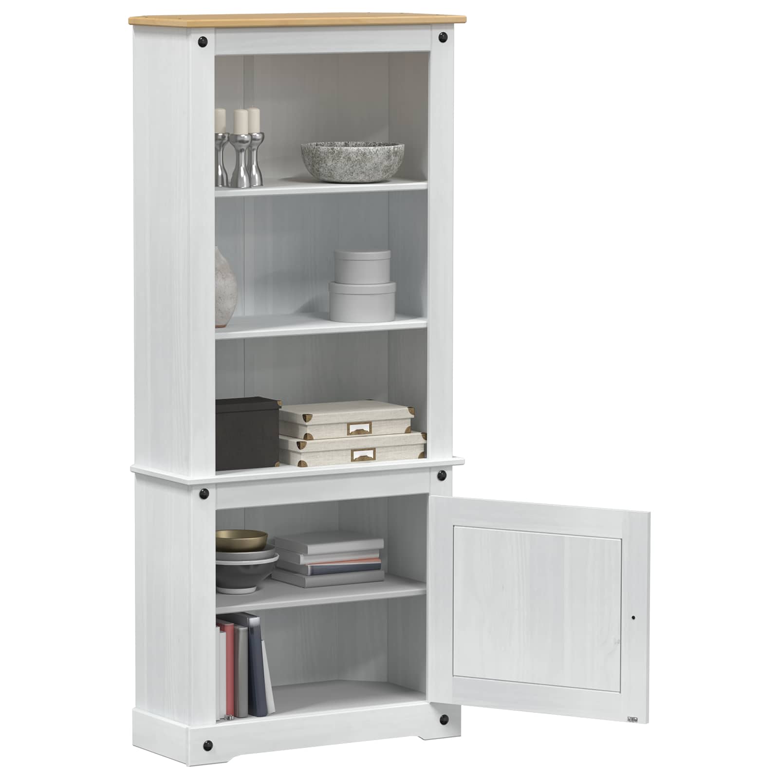 Highboard Corona 74x38x170 cm Massivholz Kiefer