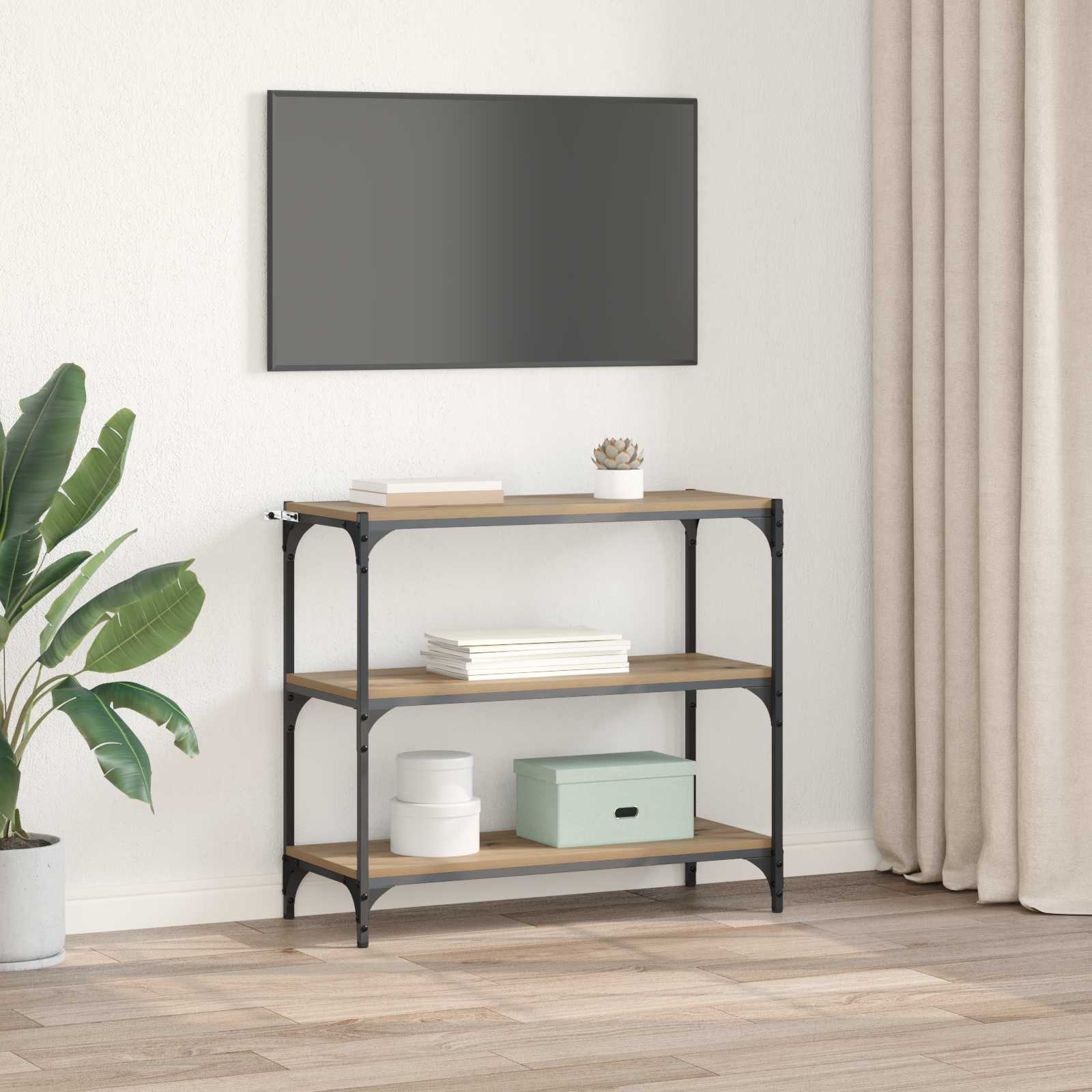 Bücherregal Schwarz 40x33x70,5 cm Holzwerkstoff und Stahl