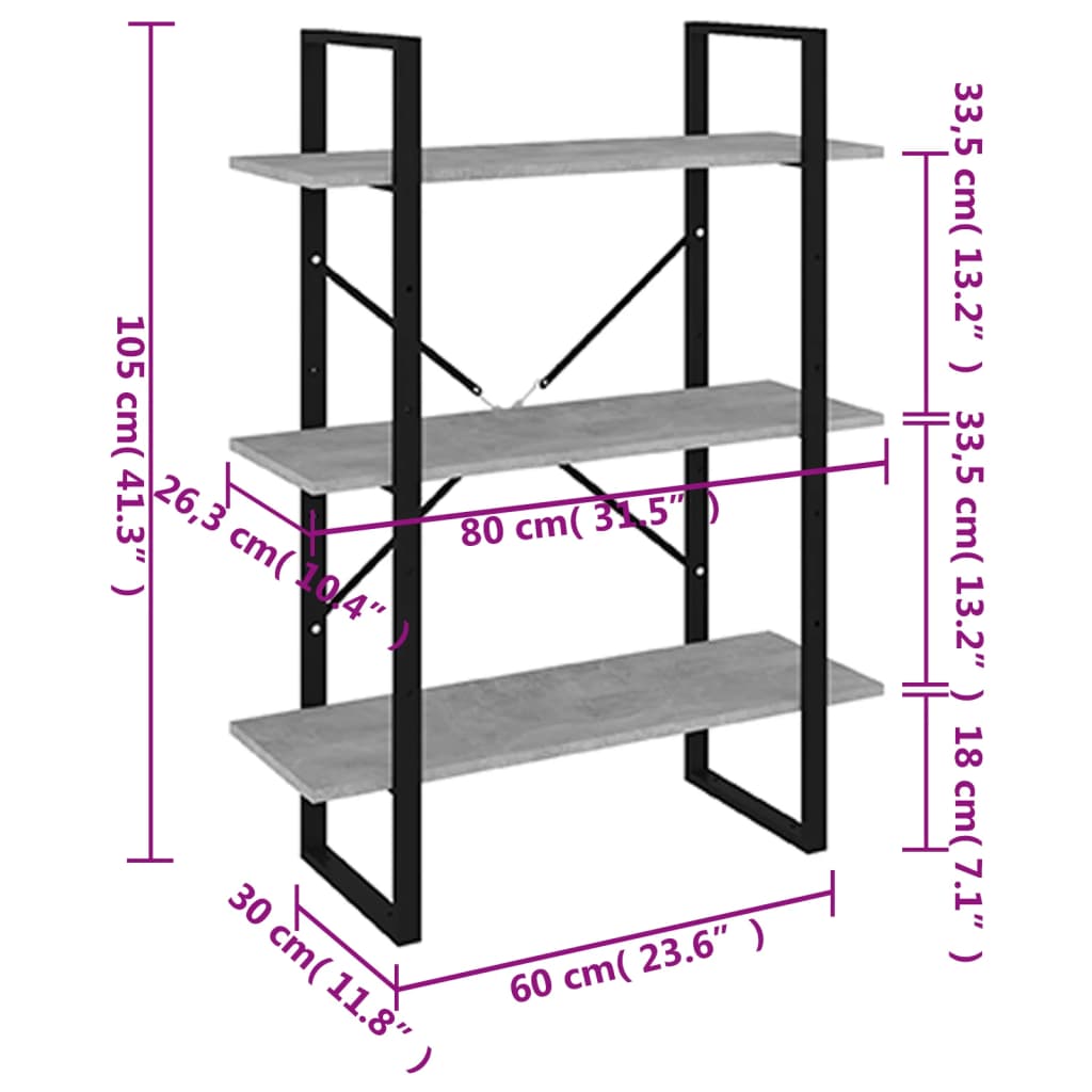 Bücherregal Weiß 80x30x105 cm Holzwerkstoff