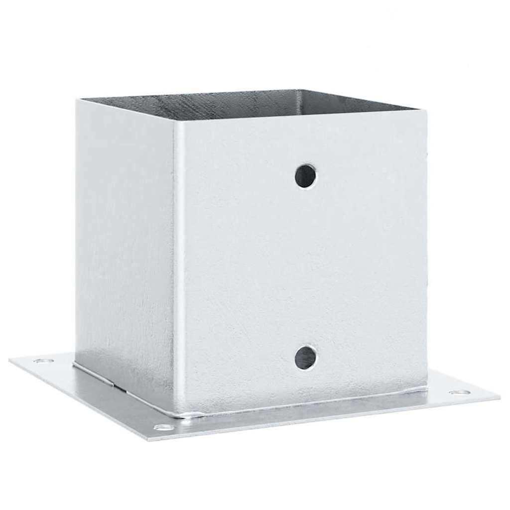 Pfostenträger Quadratisch 4Stk. Silber 46x46mm Verzinkter Stahl