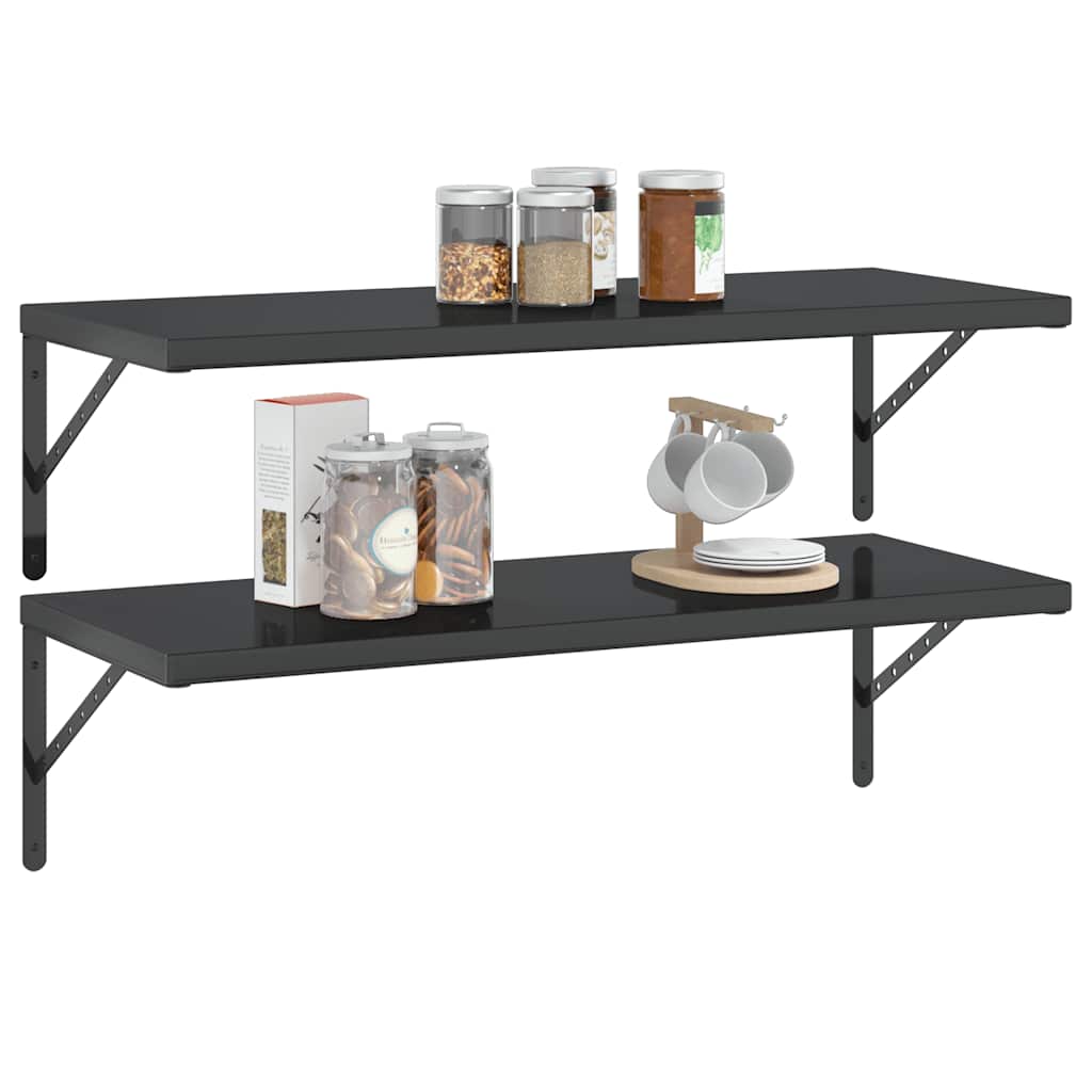 Wandregale 2 Stk. 100x40 cm Silbern Edelstahl