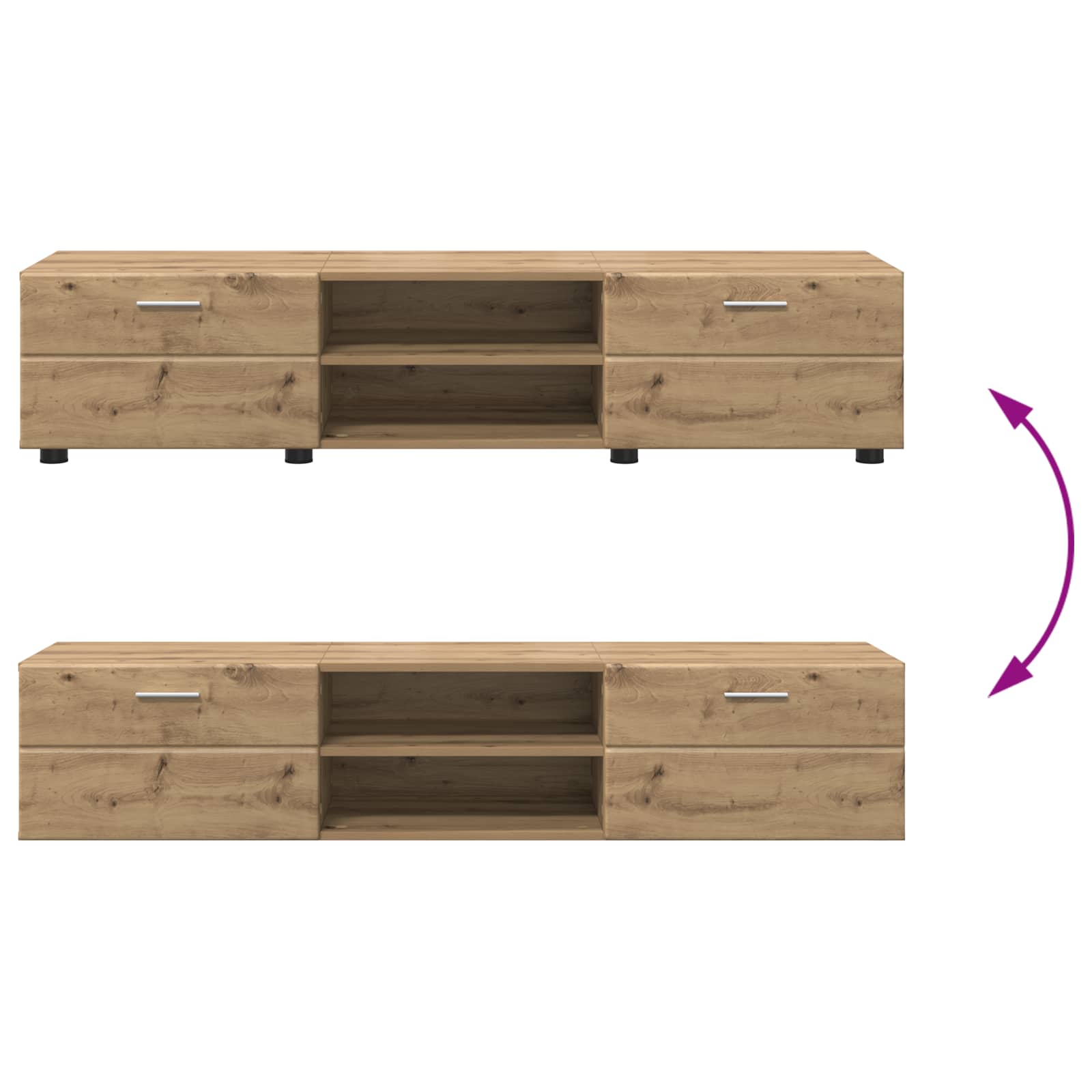 Highboard mit Regal FLORIN Weiß 60 x 35 x 182 cm Holzwerkstoff