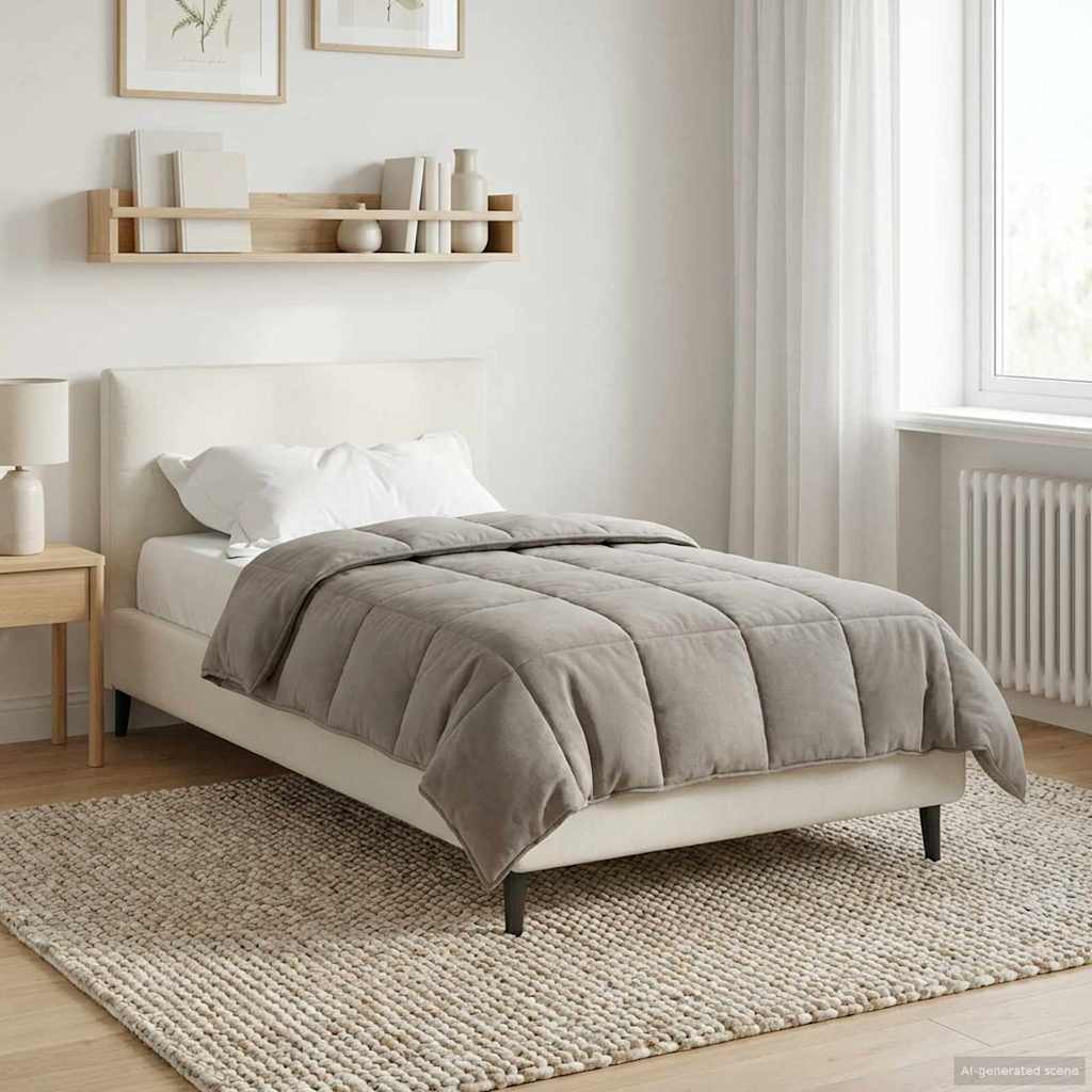 Sommerdecke Anthrazit 135 x 200 cm Mikrofaser und Teddy-Fleece