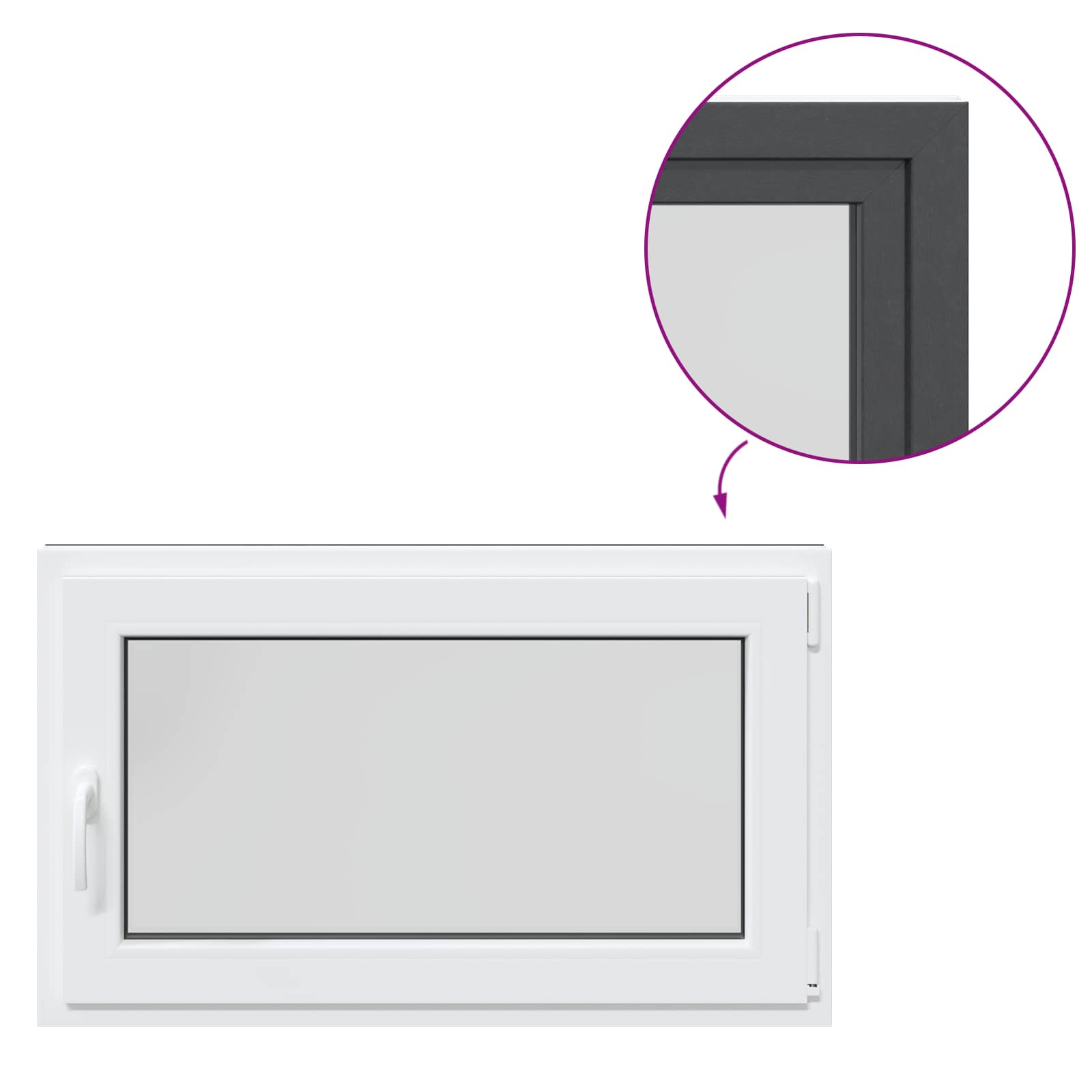 Kellerfenster RISOR 50 x 50 cm PVC und Glas Weiß