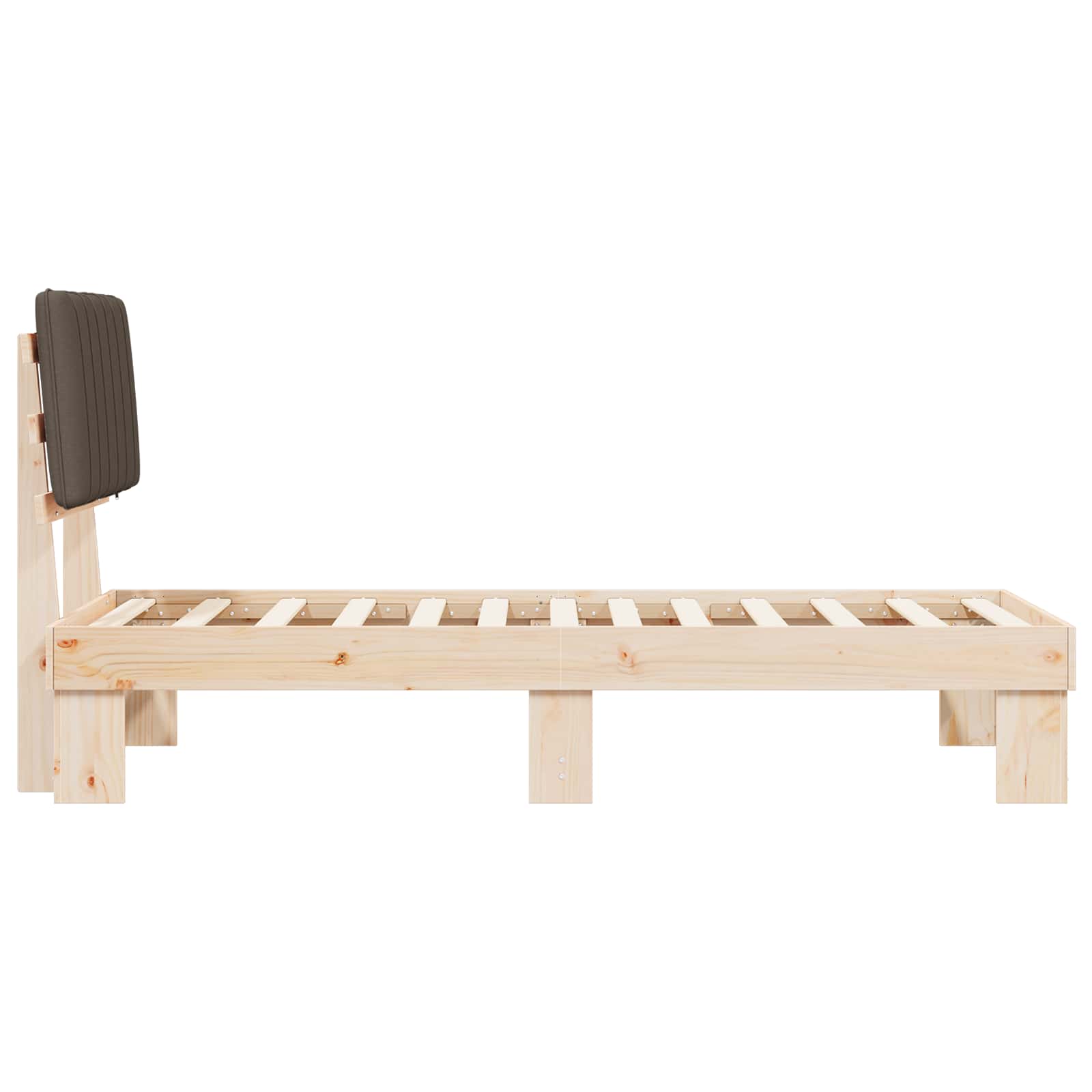 Bettgestell mit gepolstertem Kopfteil Hellgrau 200 x 200 cm