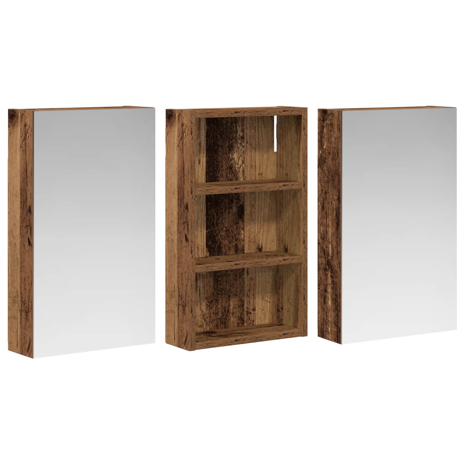 Badezimmerschrank-Set 3 pcs 80 x 10,5 x 50 cm Holzwerkstoff