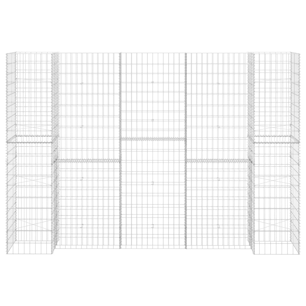 H-förmiger Gabionen-Pflanzkorb Stahldraht 260x40x40 cm