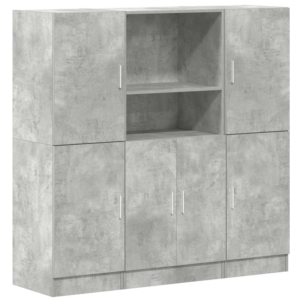 3-tlg. Küchenschrank-Set Weiß Holzwerkstoff