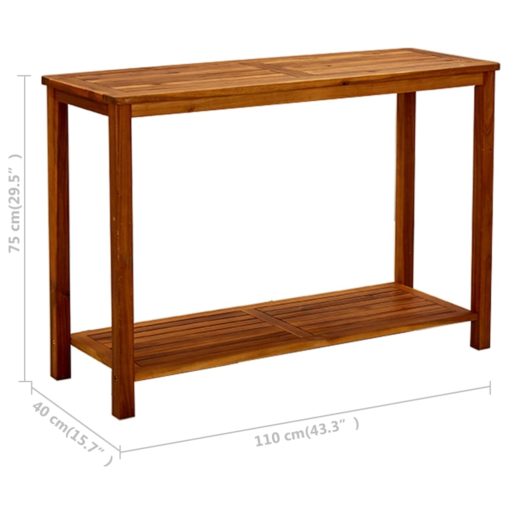 Gartenkonsole Tisch Helles Akazienholz 80 x 35 x 75 cm