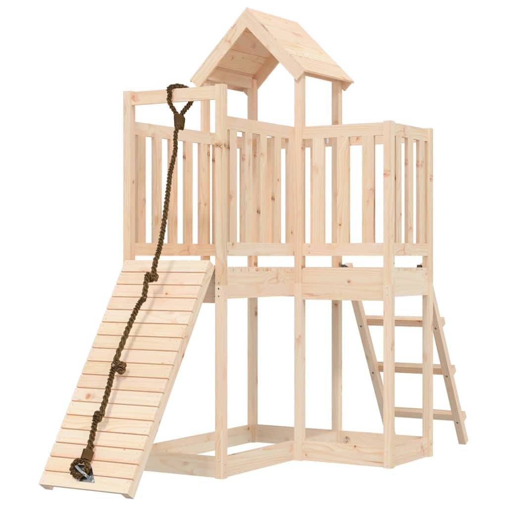 Spielturm mit Kletterwand Imprägniertes Kiefernholz