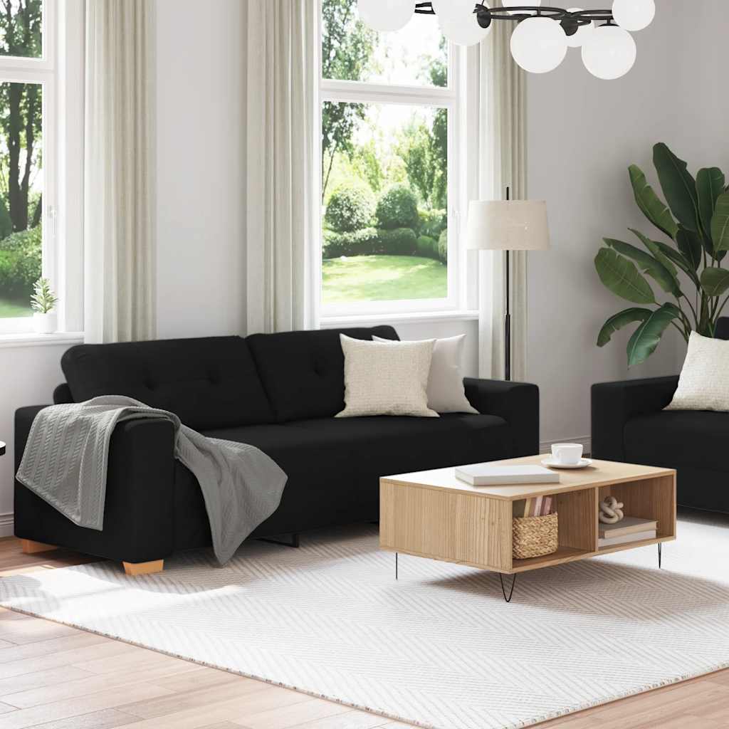 2-teiliges Sofa-Set mit Kissen, hellgrauer Stoff