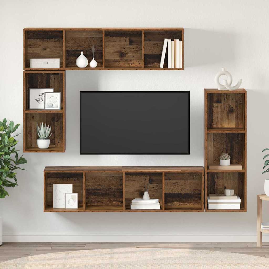 4-tlg. TV-Schrank-Set Weiß Holzwerkstoff