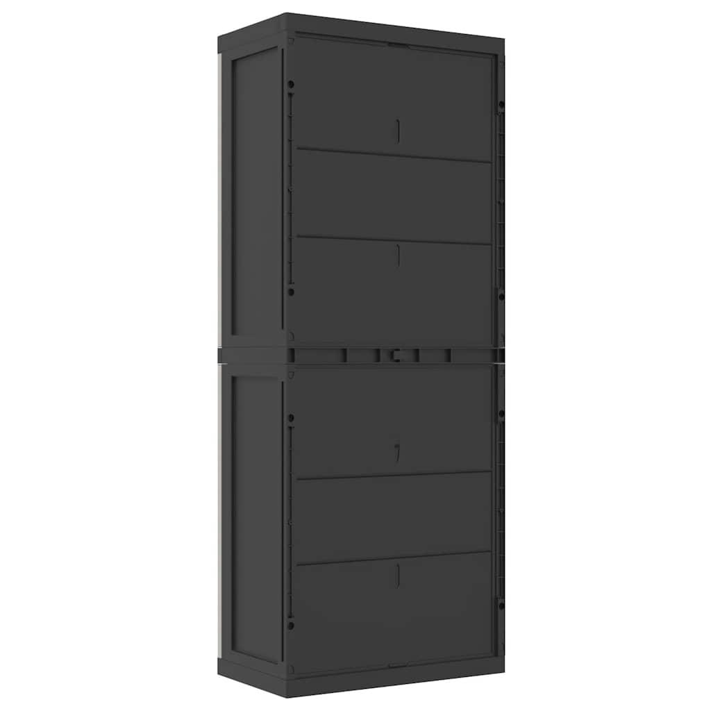 Gartenschrank Grau und Schwarz 65x37x85 cm PP