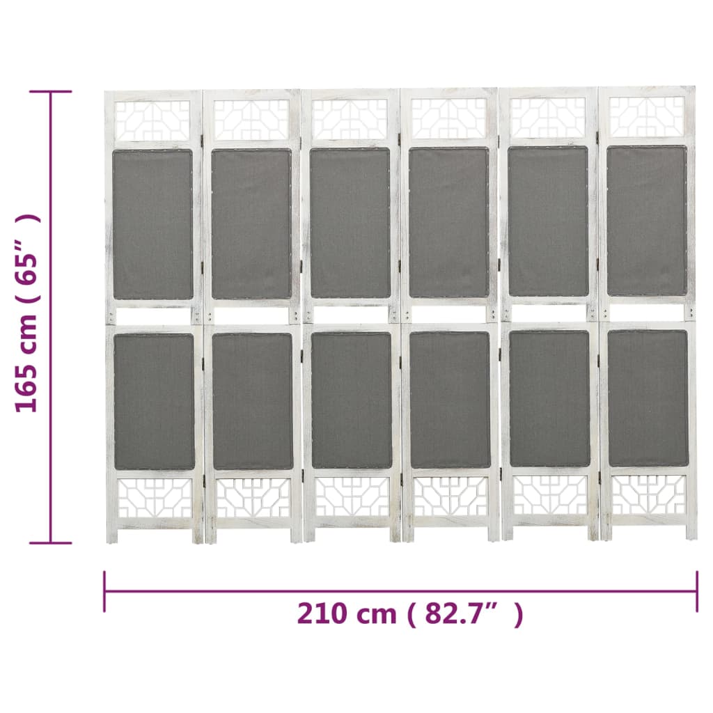 3-tlg. Raumteiler Grau 105x165 cm Stoff