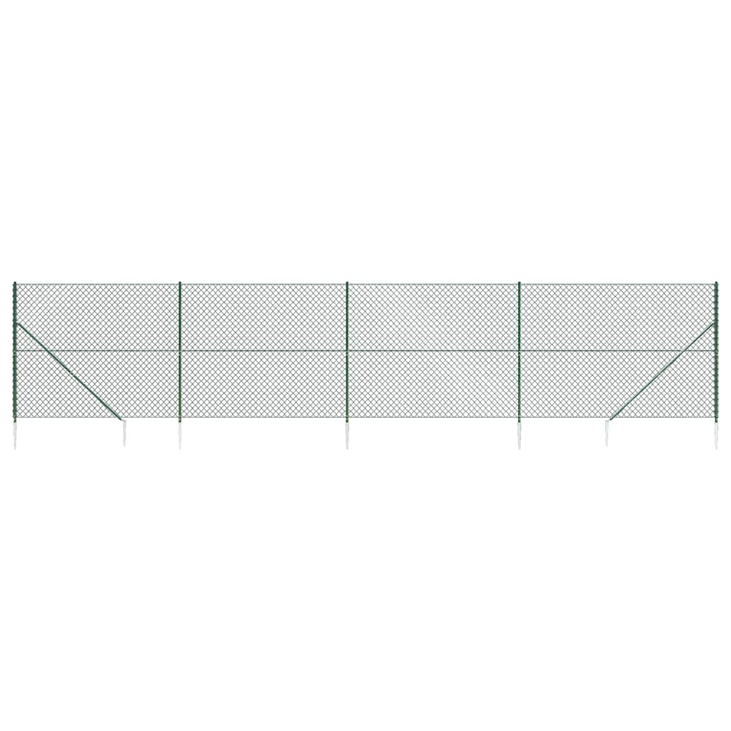 Maschendrahtzaun mit Bodenhülsen Grün 0,8x10 m