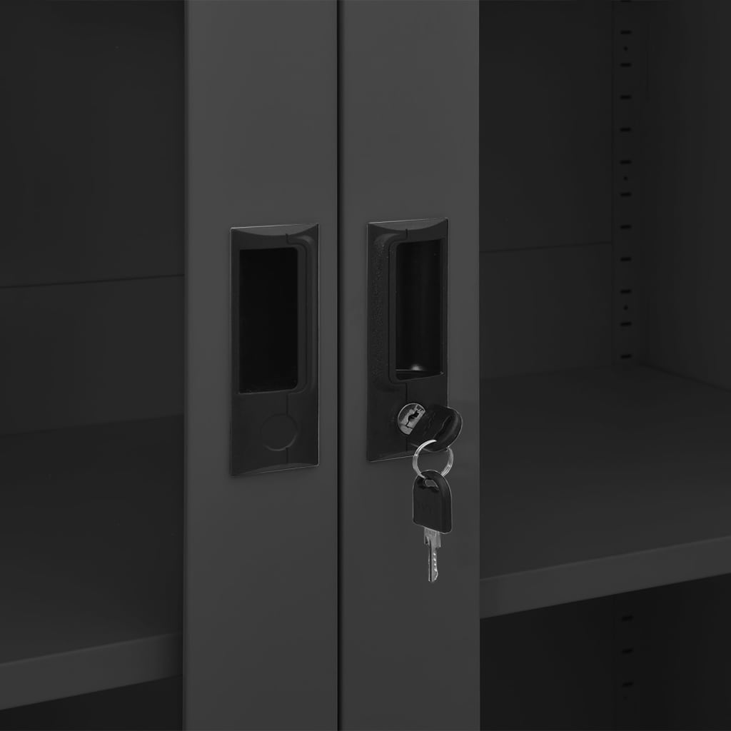 Büroschrank Weiß 90x40x180 cm Stahl